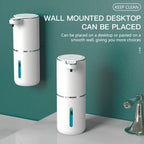 1x Dispenser di sapone automatico 380ml | Fissaggio a parete, ricaricabile, batteria al litio, marca DONASIRA